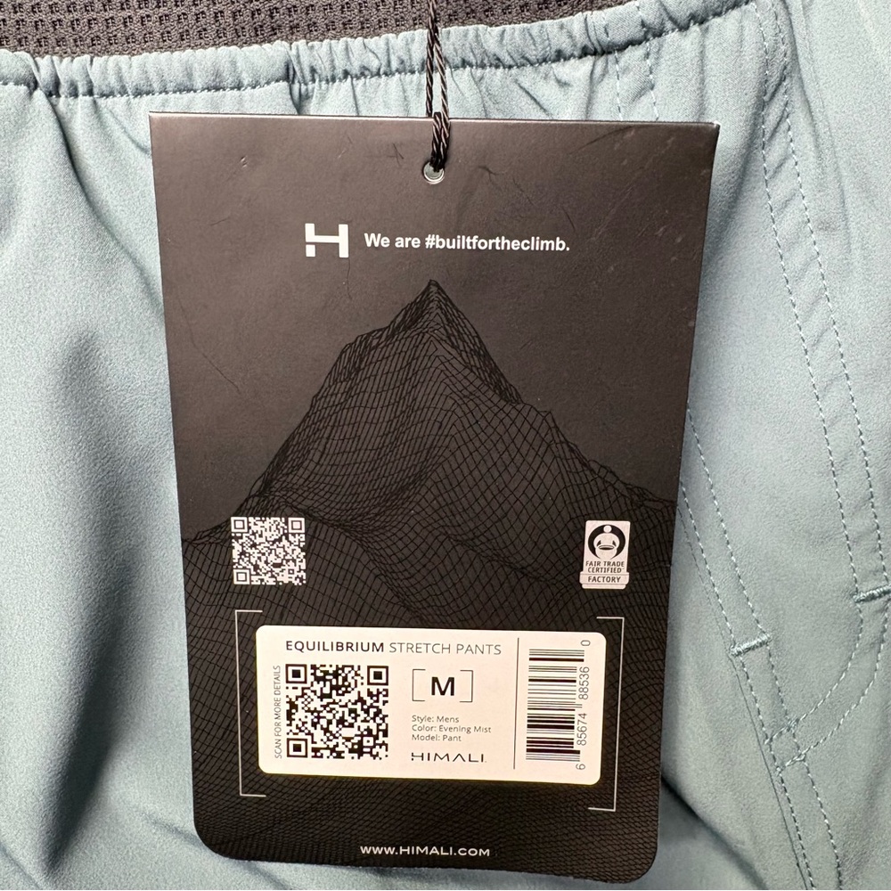 Himali Equilibrium Stretch Pants Mens Medium Evening Mist Climbing Hiking NEW - Picture 3 of 13